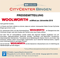 WOOLWORTH eröffnet zur Jahresmitte 2018 eine Filiale im CityCenter